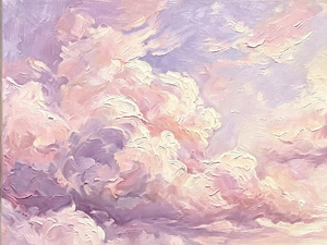 Pintura al Óleo Impresionista Pintada a Mano, Nubes Rosadas <span class=keywords><strong>Pastel</strong></span>, Cielo Etéreo Suave, Paisaje Marino, Arte en Lienzo <span class=keywords><strong>para</strong></span> Decoración del Hogar - Product Image 3