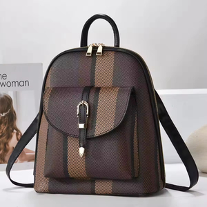 Lady's Waterproof Lightweight <b>Large</b>-Capacity Travel <b>Backpack</b> PU Material Contrasting Colors Ergonomic Back Support Fashion for - Product Image 2