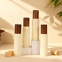 Pot cosmétique en verre avec bouchon à vis en bambou de 30 ml à 120 ml, flacon pompe pour sérum, huile essentielle, brume, lotion