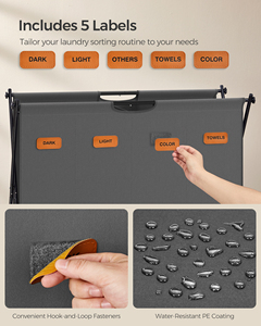 SONGMICS pliable vêtements sales organisateur de stockage 155L 4 compartiments <span class=keywords><strong>Landry</strong></span> panier en acier salle de bain paniers à linge - Product Image 5
