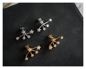 Pendientes de Plata de Ley S925 con Circonitas Blancas en Forma de Estrella, Pendientes Brillantes para la Oreja, Regalo de Joyería para Navidad, Cumpleaños, Boda - Product Image 2