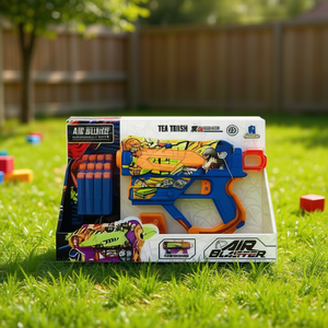 Tea Trush Air Blaster Soft Bullet Gun Manual Plastic Toy Gun For Kids 8-13 Years Single Color Launcher With 12 Bullets - Product Image 2
