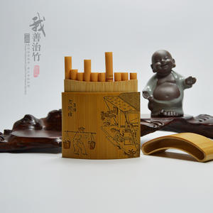 Caja y Tubo para Cigarrillos de Bambú Hechos a Mano, Ecológicos, Diseño Floral Tradicional, Personalizados, Juego de 10 Piezas - Gran Venta - Product Image 3