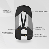 Gilet de sauvetage à flottabilité de 150N, automatique/manuel, pour la navigation à voile, gilet de sauvetage adulte, ballon unique gonflable pour les sports nautiques