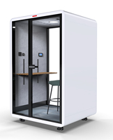 Poste de travail acoustique insonorisé OMNI Office Focus Pod avec éclairage LED, prise de courant et système de circulation d'air
