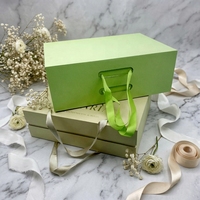 Boîte pliante magnétique de luxe FUSSEN avec logo personnalisé, étanche, finition mate et ruban gaufré, style sac à main, pour coffret de soins de la peau