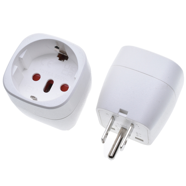 10A 16A 250V Europe to USA Travel Converter Power Plug Adapter