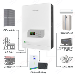 เครื่องแปลงไฟแบบออฟกริด 1200W 1600W 2400W 3000W 3600W 4000W  ความถี่ต่ำ ใช้หม้อแปลงไฟฟ้า พร้อมเครื่องชาร์จพลังงานแสงอาทิตย์ MPPT ในตัว - Product Image 2