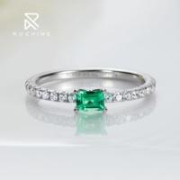 Rochime dainty lab bague émeraude adulte s925 argent plaqué Rhodium bijoux pour femmes
