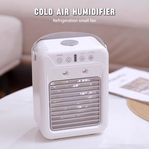 Nouveau ventilateur de bureau portable à double pulvérisation, faible bruit, rechargeable par USB, petit climatiseur, souffleur d'air froid avec minuterie - Product Image 5