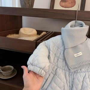 Child Star Circle Baby Cotton-padded Jacket Thickening Fleece Lining Windproof Girls Autumn Winter Outerwear - Product Image 2