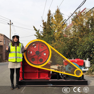 Petite machine de concassage de pierres portative, concasseur à mâchoires mobile miniature pour granit, basalte, marbre, moteur diesel - Product Image 2