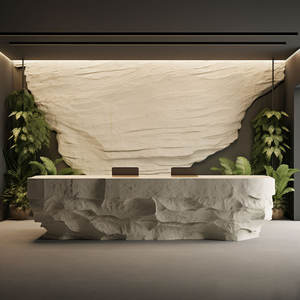 เคาน์เตอร์ต้อนรับแบบโค้งมินิมอล ทำจากไฟเบอร์กลาส ขยายได้ ทันสมัย เหมาะสำหรับร้านเสริมสวย บาร์ เคาน์เตอร์แคชเชียร์ โรงแรม ล็อบบี้ - Product Image 3