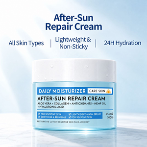 Crème réparatrice apaisante pour la peau après soleil, hydratante 24h, au collagène hydrolysé et à l'<span class=keywords><strong>aloe</strong></span> <span class=keywords><strong>vera</strong></span>, pour tous types de peaux, OEM. - Product Image 1