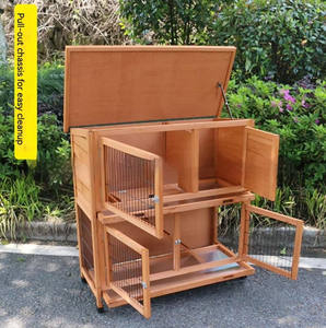 Atacado Luxo Grande Impermeável De Madeira Ao Ar Livre Coelho Gaiola Pet Gaiolas Galinheiro Premium Durável Animal Casas para Quintal - Product Image 5