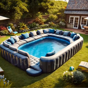 Piscine commerciale en PVC personnalisée avec salon portable pour fête dans la cour, piscines hors sol, grand canapé <span class=keywords><strong>gonflable</strong></span> pour piscine - Product Image 1