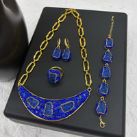 Kalung, Anting, dan Gelang Batu Alam Halus FM-HDN2253, Perhiasan Wanita Grosir Kalung Berhias Berlian Imitasi, Rantai Tembaga Lapis Emas