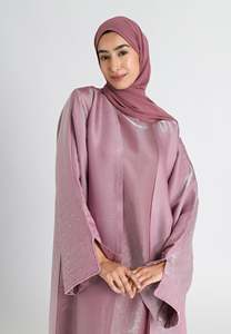 LEDUO ODM Abaya élégante et luxueuse pour femme, personnalisée, en satin brillant perlé, style ouvert, pour l'Aïd, légère, longue, longueur ras du sol, collection Printemps - Product Image 3