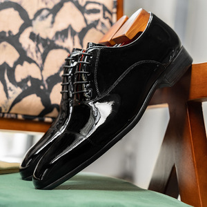 Zapatos Oxford de Vestir para Hombre, de Charol, con Punta en Pico, Suela Roja, con Cordones, Estilo Sólido, Antideslizantes, para Todas las Temporadas, para Oficina - Product Image 4