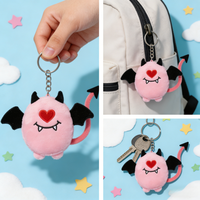Joli jouet en peluche chauve-souris d'Halloween, 10 cm, en coton, porte-clés volant, unisexe, tous âges
