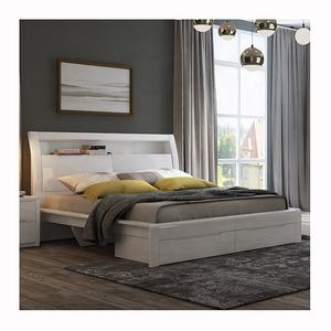 NOVA-cama italiana para el hogar, conjunto de muebles de habitación, CUS-MFAA006 cama doble moderna, de madera blanca brillante, para almacenamiento - Product Image 2