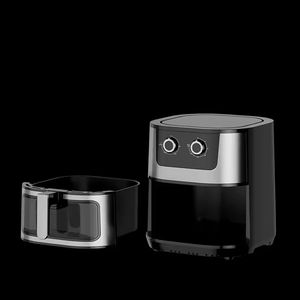 Friteuse à air multifonctionnelle 10L en acier inoxydable à commande manuelle sans huile 1800W, four de cuisson - Product Image 5