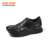 Fabricant de chaussures en cuir OEM/ODM – Vente en gros de chaussures décontractées et sportives pour hommes, en cuir de cheval, à semelle épaisse, respirantes, à lacets, style rétro, collection printemps