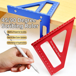 Regla triangular de metal de 45 y 90 grados para dibujo, carpintería y decoración, Dropshipping - Product Image 2