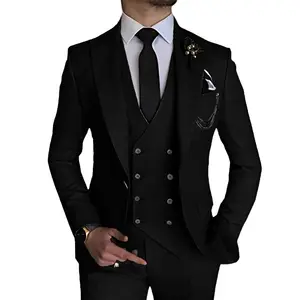 S8601F 2024 Três peças Business Casual Set terno de algodão de alta qualidade masculino Plus Size Single-Brecked encerramento venda quente