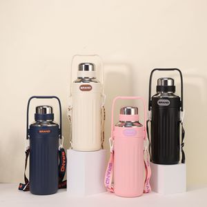 2026 Luxury <b>Large</b> Capacity Stainless Steel Water Bottle with Handle Strap Wholesale Custom Logo Outdoor Travel Vacuum <b>Flask</b> - Product Image 3