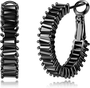 Ensemble de boucles d'oreilles empilables en cristal de cuivre, multi-percings, créoles huggie, clous d'oreilles à trois pierres, bijoux superposés pour femme, cadeau quotidien - Product Image 3