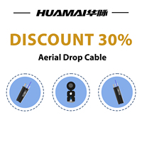 Kabel Serat Optik G657A1 Bentuk 8 Round Drop LSZH Outer Sheath FTTH 1 Core Hitam Benang Aramid GJFJH