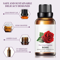 Huile Essentielle d'Aromathérapie en Gros, 30ml, à l'Extrait Végétal Naturel et Biologique, Parfum Rose, Lavande, Jasmin et Citron