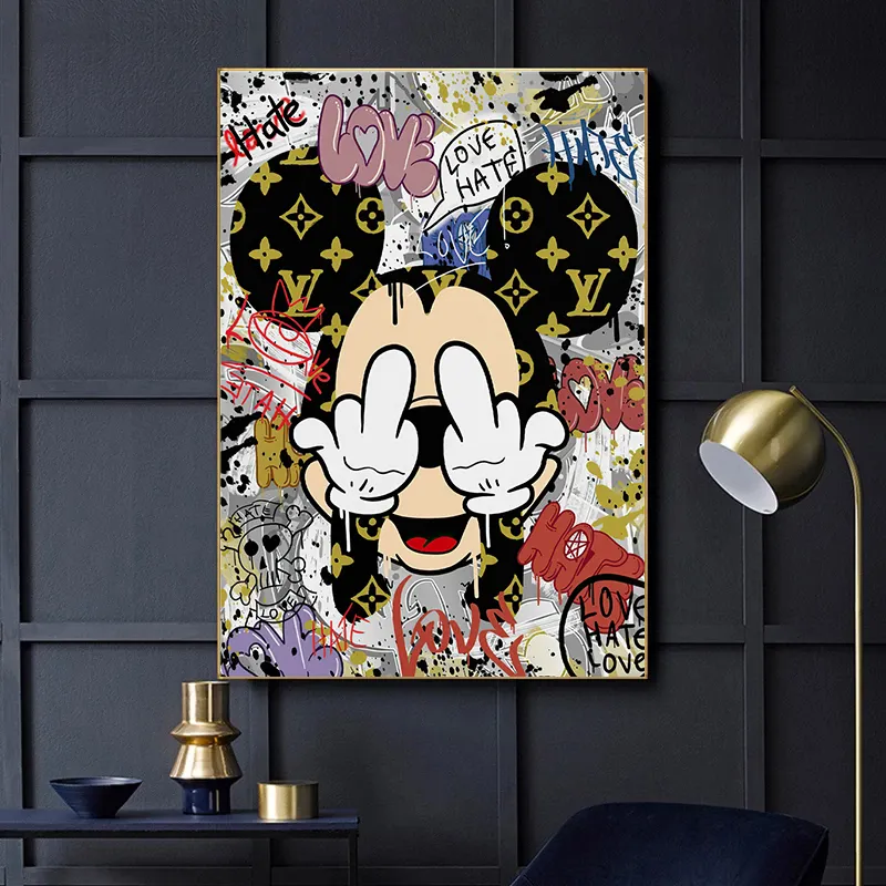 Anime Cartoon Fashion Mouse Wall Art Posters And Prints Canvas Painting Picture For Living Room Cuadros Home Design Decor