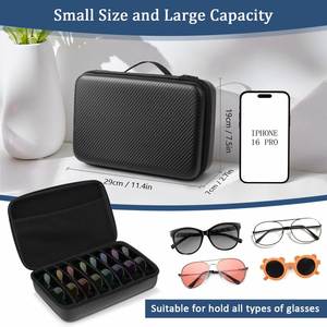 Estuche Organizador de Gafas de Sol OEM con Cierre, 8 Compartimentos, Caja de Almacenamiento de Gafas de Viaje con Ranuras Ajustables - Product Image 2