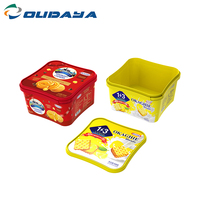 Boîte jetable anti-effraction Eco 3L avec logo personnalisé pour sauce au fromage, biscuits, sandwichs, sushis, chips de pommes de terre, gelée