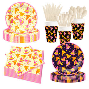 DAMAI - Vajilla Desechable de Papel para Fiestas de Cumpleaños, Colorida, con Gorros, para Decoración de Mesa - Product Image 2