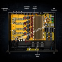 Amplificateur numérique professionnel de scène TD406/TD410 à 4 canaux 1U en métal avec sortie 650/1100W pour utilisation sur scène