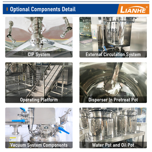 Cắt cao Thuốc mỡ Kem dưỡng da mỹ phẩm dây chuyền sản xuất máy xay sinh tố homogenizer bể chân không nhũ hóa Máy trộn homogenizer - Product Image 5
