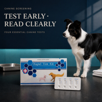Carte de test rapide 4-en-1 pour chiens, détection des antigènes des virus CDV, CPV, CCV et Toxoplasma – Approvisionnement direct usine