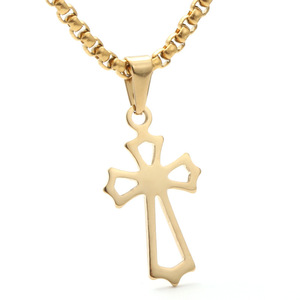 <b>Cross</b> Pendant Necklace Stainless Steel Unisex Fashion Jewelry Gift - Product Image 1