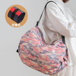 กระเป๋าถือช้อปปิ้งผ้าไนล่อนพับได้แบบพกพา THK0373จุได้เยอะใช้ซ้ำได้ซิปแฟชั่นสองชิ้น - Product Image 5