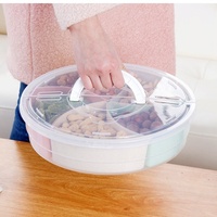 Plateau de drainage multifonctionnel en plastique transparent pour fruits et noix, avec couvercle compartimenté, hermétique, compatible micro-ondes, étanche et écologique pour la cuisine