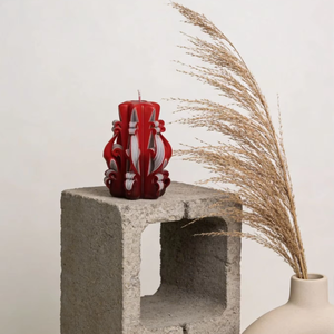 Vela Artesanal Tallada a Mano de Cera de Soja Natural Sin Aroma, Adorno Artístico Vintage con Diseño de Pergamino, Decoración para Mesa de Interior, Regalo para el Hogar - Product Image 4