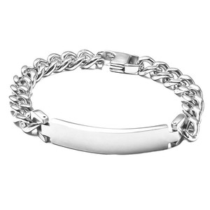 Engravable Stainless Steel Couple Bracelets | His and Hers ID Chain Bracelets | Matching Custom Jewelry Gift Set - Product Image 1