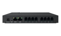 Adaptador Telefónico Analógico Dinstar DAG1000-1/2/4/8S(GE) con 1/2/4/8 Puertos FXS RJ11 y 2 Puertos Gigabit Ethernet
