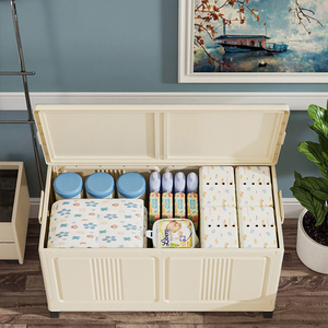 ZDX70モダンデザイン非設置防風PPプラスチック折りたたみ蓋付きおもちゃ収納ボックスホイール持続可能な子供服 - Product Image 1