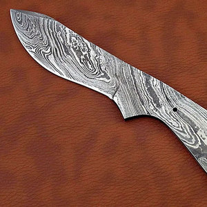 Couteau de chasse industriel OEM en gros, lame vierge personnalisable en acier Damas, couteau de chasse à lame fixe, droit et tranchant - Product Image 3