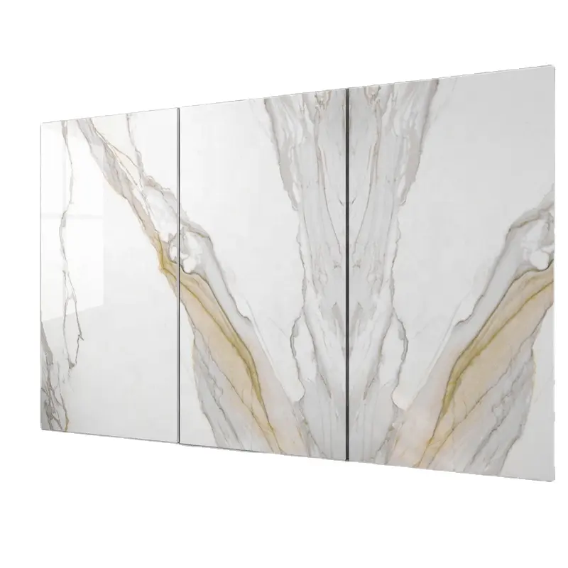 Glossy Dark Grey Infinite Lines Full Body Marble Tile 900x1800 Large Slab for Living Room Floor Tile White TV Background Wall
