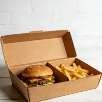 Dossiers en papier pour la livraison de nourriture rapide, biodégradables, écologiques, avec logo personnalisé, pour hamburgers et frites, avec gaufrage
